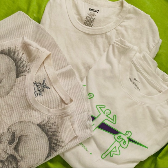 3 Men’s Small T Shirts, Nike, Tap out, Faded Glory, White, 32-36, sleeveless/t - Picture 5 of 6